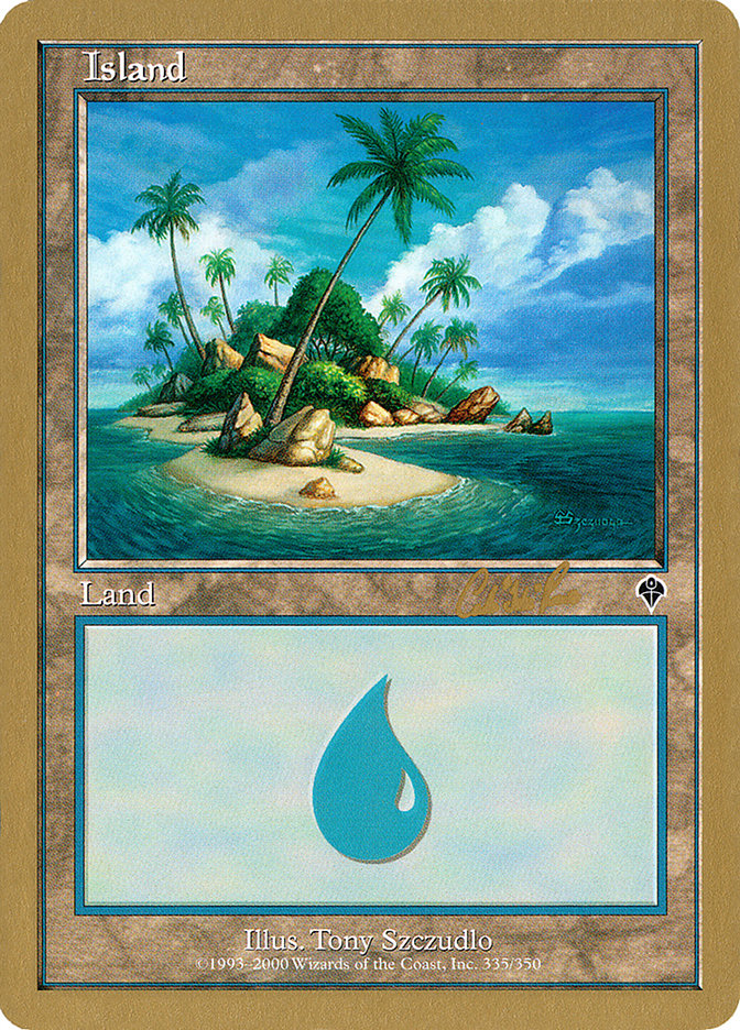 Island (cr335a) (Carlos Romao) [World Championship Decks 2002] | Good Games Modbury