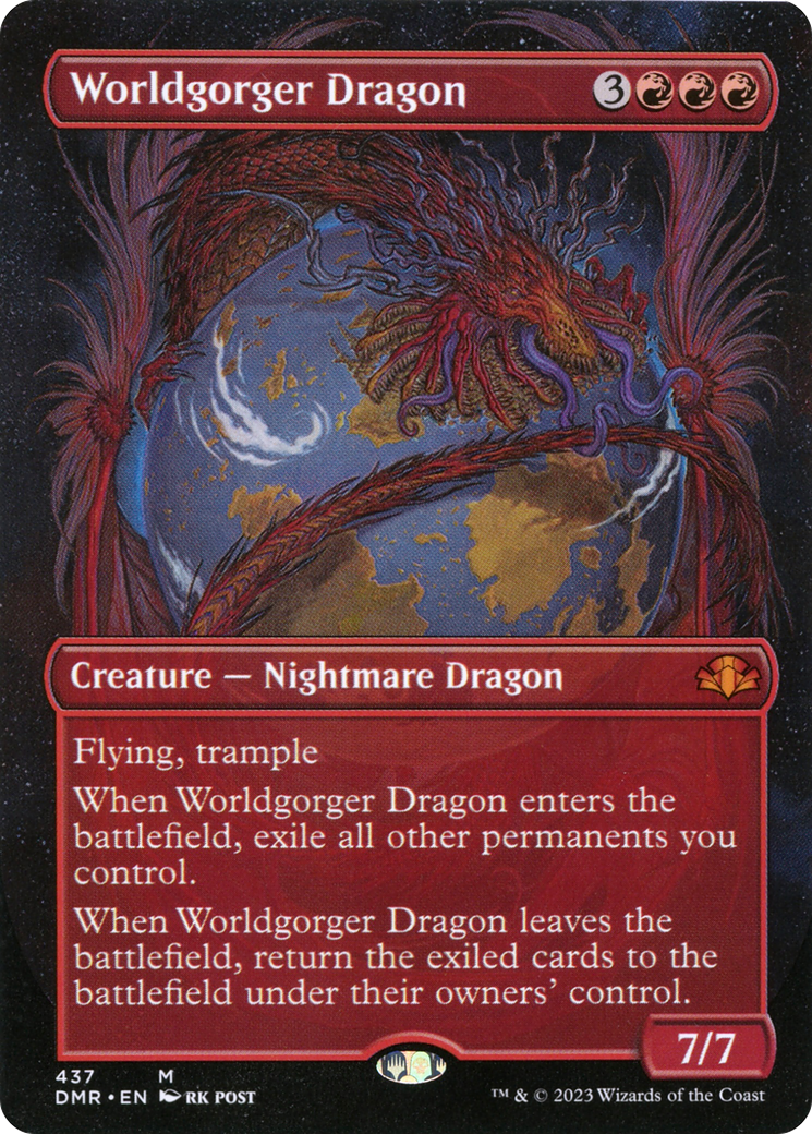 Worldgorger Dragon (Borderless Alternate Art) [Dominaria Remastered] | Good Games Modbury