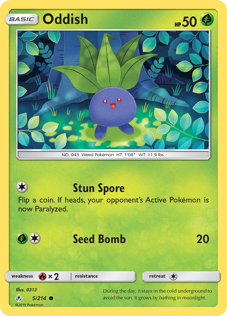 Oddish (5/214) [Sun & Moon: Unbroken Bonds] | Good Games Modbury