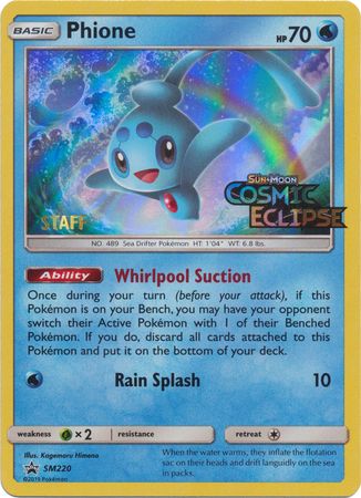 Phione (SM220) (Staff Prerelease Promo) [Sun & Moon: Black Star Promos] | Good Games Modbury