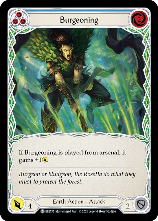 Burgeoning (Blue) [ELE136] (Tales of Aria)  1st Edition Rainbow Foil | Good Games Modbury