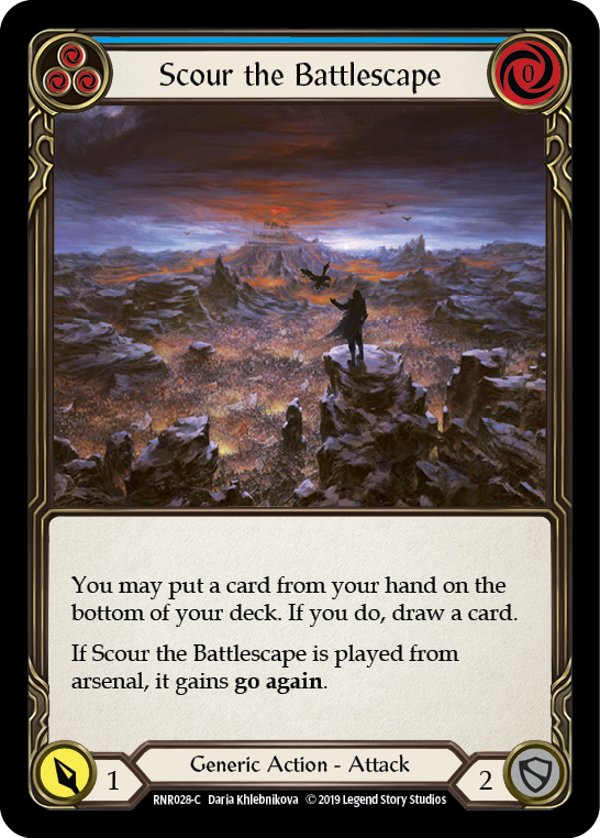 Scour the Battlescape (Blue) [RNR028-C] (Rhinar Hero Deck)  1st Edition Normal | Good Games Modbury