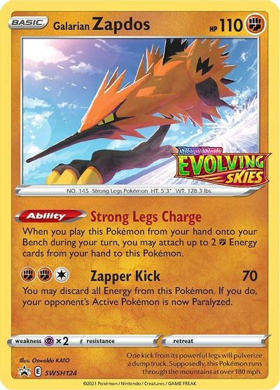 Galarian Zapdos (SWSH124) (Prerelease Promo) [Sword & Shield: Black Star Promos] | Good Games Modbury