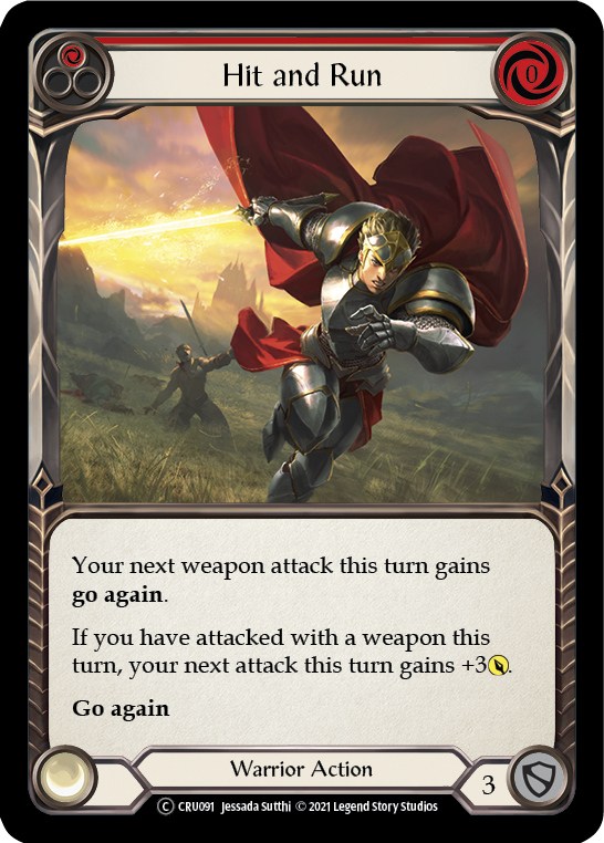 Hit and Run (Red) [U-CRU091] (Crucible of War Unlimited)  Unlimited Rainbow Foil | Good Games Modbury