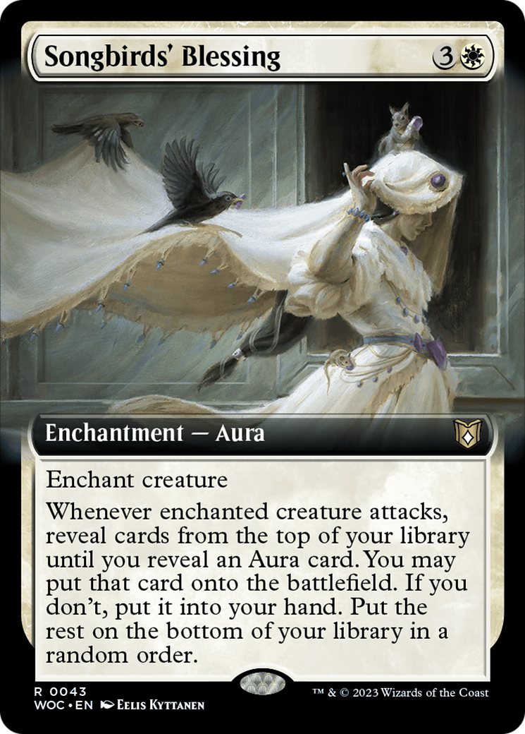 Songbirds' Blessing (Extended Art) [Wilds of Eldraine Commander] | Good Games Modbury