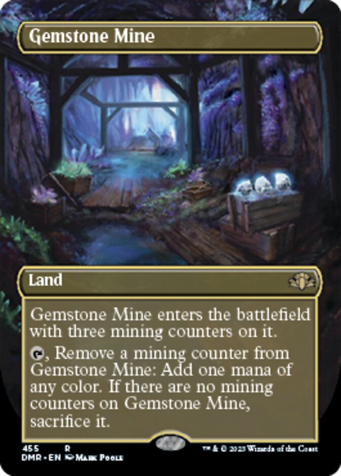 Gemstone Mine (Borderless Alternate Art) [Dominaria Remastered] | Good Games Modbury