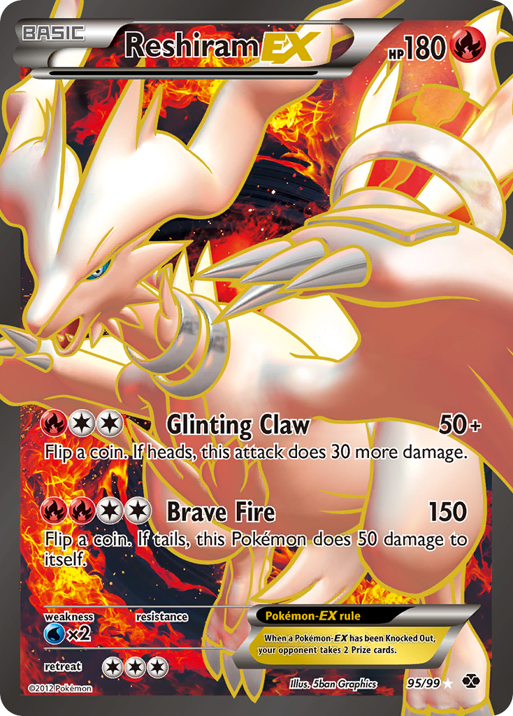 Reshiram EX (95/99) [Black & White: Next Destinies] | Good Games Modbury