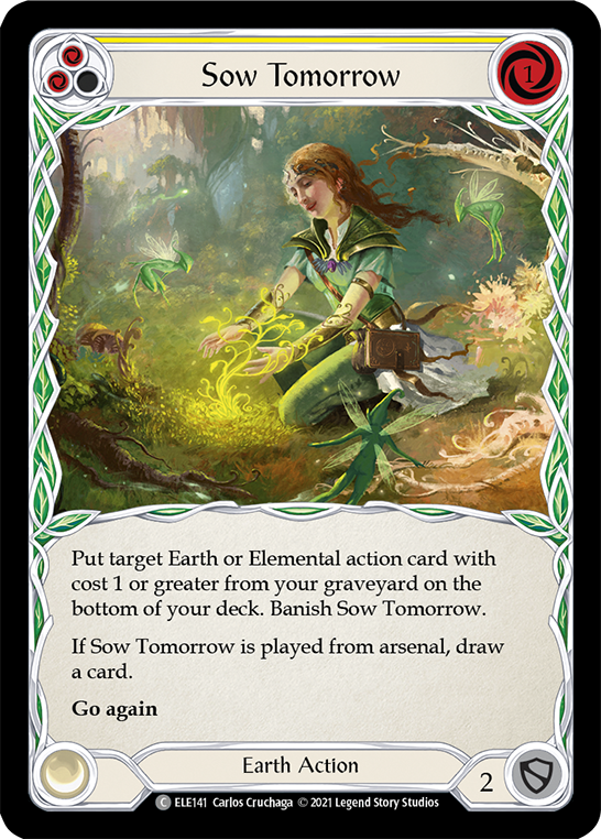 Sow Tomorrow (Yellow) [ELE141] (Tales of Aria)  1st Edition Rainbow Foil | Good Games Modbury