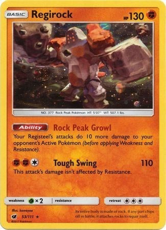 Regirock (53/111) (Cosmos Holo) [Sun & Moon: Crimson Invasion] | Good Games Modbury