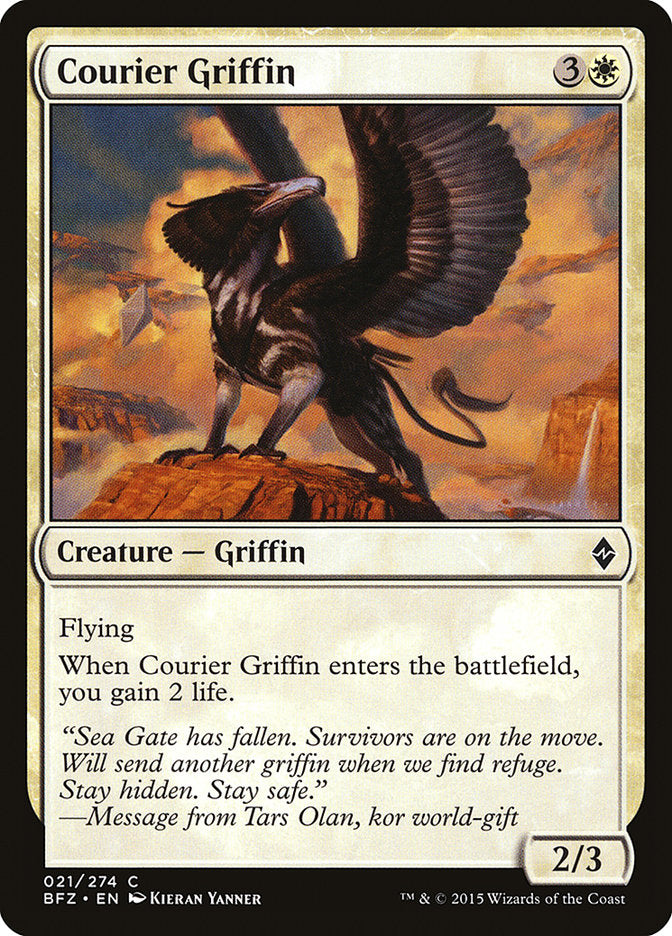 Courier Griffin [Battle for Zendikar] | Good Games Modbury
