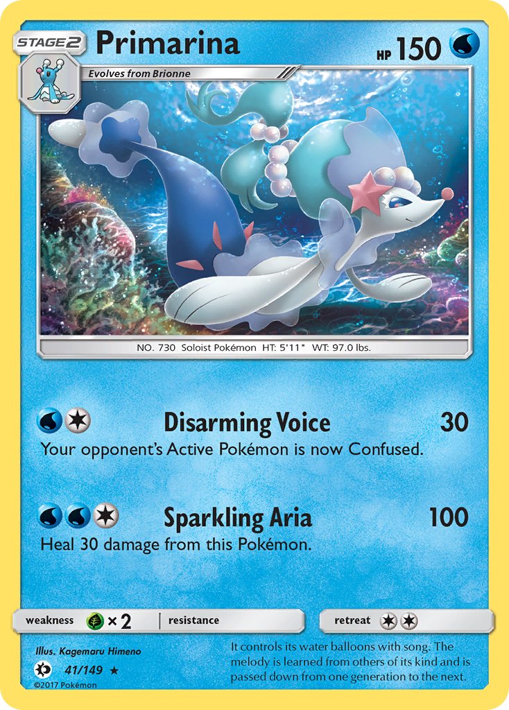 Primarina (41/149) (Theme Deck Exclusive) [Sun & Moon: Base Set] | Good Games Modbury