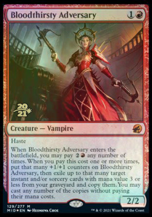 Bloodthirsty Adversary [Innistrad: Midnight Hunt Prerelease Promos] | Good Games Modbury