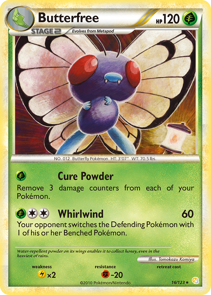 Butterfree (16/123) [HeartGold & SoulSilver: Base Set] | Good Games Modbury