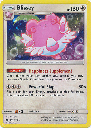 Blissey (153/214) (Cosmos Holo) [Sun & Moon: Lost Thunder] | Good Games Modbury