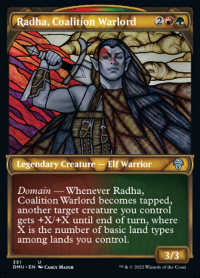 Radha, Coalition Warlord (Showcase Textured) [Dominaria United] | Good Games Modbury