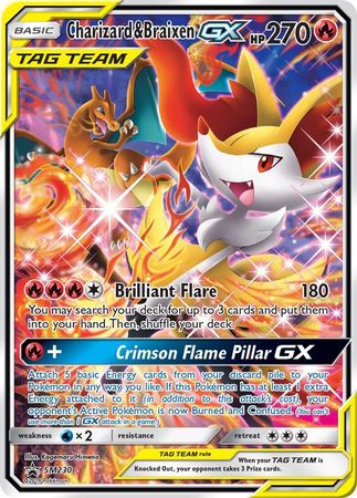 Charizard & Braixen GX (SM230) (Jumbo Card) [Sun & Moon: Black Star Promos] | Good Games Modbury