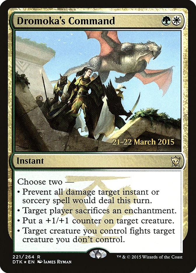 Dromoka's Command [Dragons of Tarkir Prerelease Promos] | Good Games Modbury