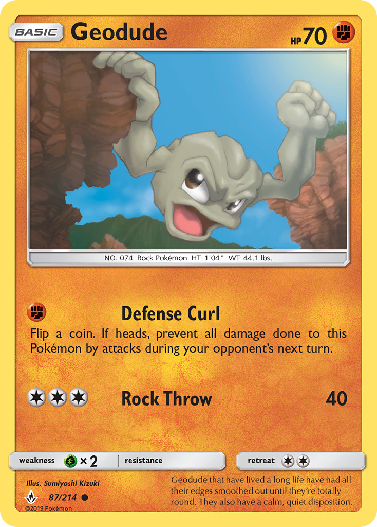 Geodude (87/214) [Sun & Moon: Unbroken Bonds] | Good Games Modbury