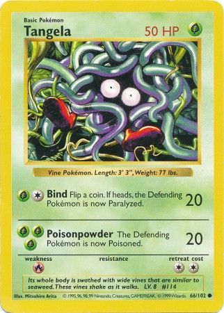 Tangela (66/102) [Base Set Shadowless Unlimited] | Good Games Modbury