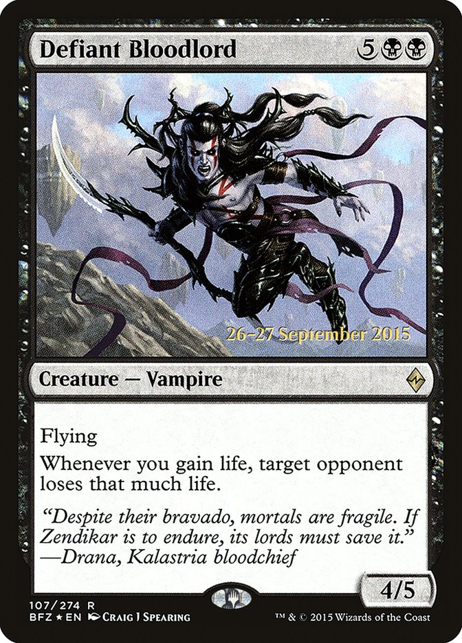 Defiant Bloodlord [Battle for Zendikar Prerelease Promos] | Good Games Modbury