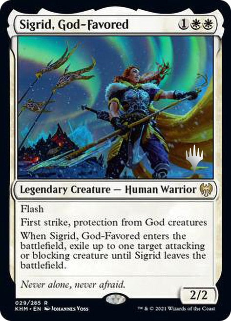 Sigrid, God-Favored (Promo Pack) [Kaldheim Promos] | Good Games Modbury