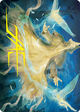 Heron-Blessed Geist Art Card (Gold-Stamped Signature) [Innistrad: Crimson Vow Art Series] | Good Games Modbury