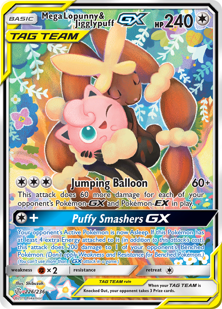 Mega Lopunny & Jigglypuff GX (226/236) [Sun & Moon: Cosmic Eclipse] | Good Games Modbury