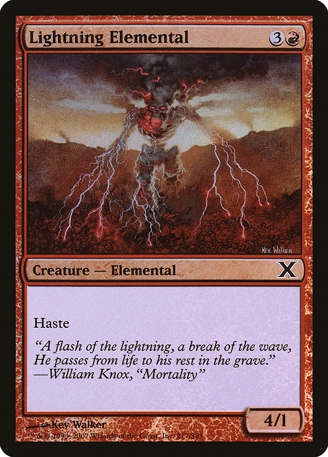 Lightning Elemental (Premium Foil) [Tenth Edition] | Good Games Modbury