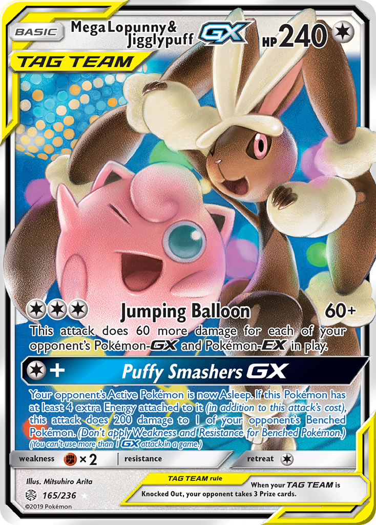 Mega Lopunny & Jigglypuff GX (165/236) [Sun & Moon: Cosmic Eclipse] | Good Games Modbury