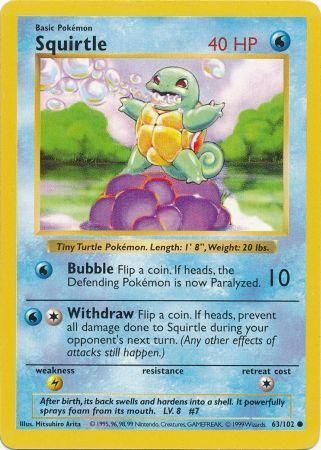Squirtle (63/102) [Base Set Shadowless Unlimited] | Good Games Modbury
