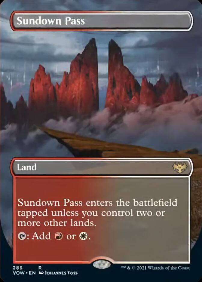 Sundown Pass (Borderless Alternate Art) [Innistrad: Crimson Vow] | Good Games Modbury