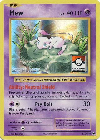 Mew (53/108) (League Promo 2nd Place) [XY: Evolutions] | Good Games Modbury