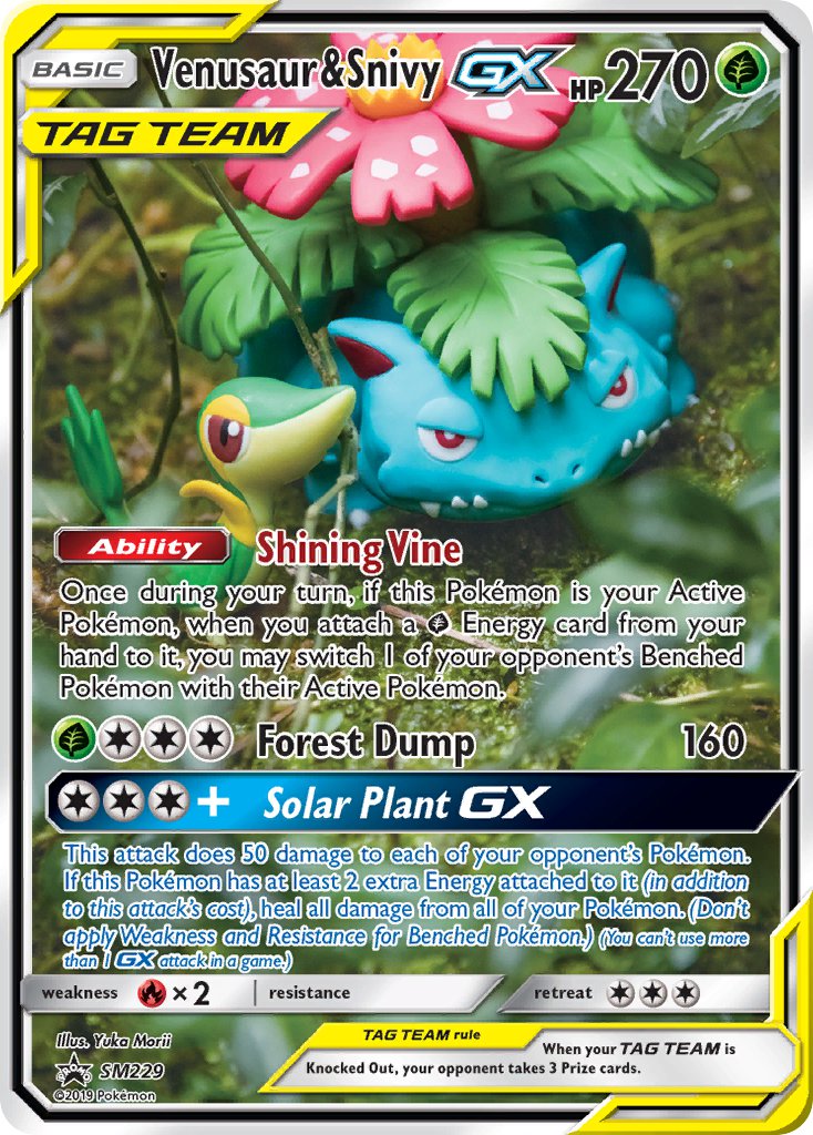 Venusaur & Snivy GX (SM229) [Sun & Moon: Black Star Promos] | Good Games Modbury