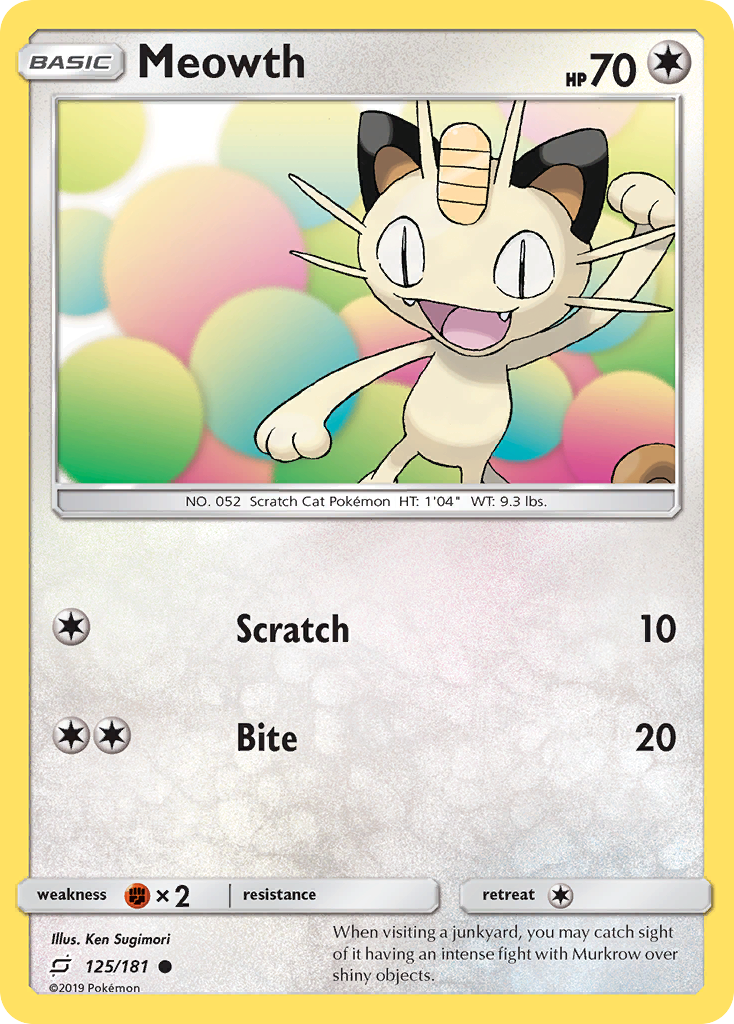 Meowth (125/181) [Sun & Moon: Team Up] | Good Games Modbury