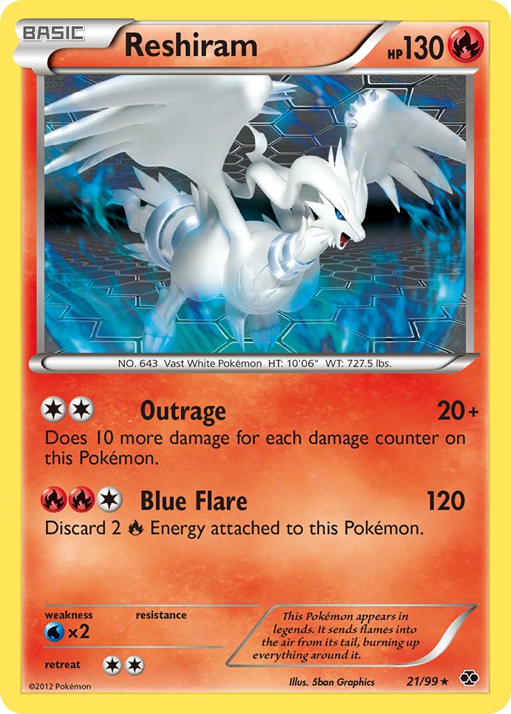 Reshiram (21/99) (Theme Deck Exclusive) [Black & White: Next Destinies] | Good Games Modbury