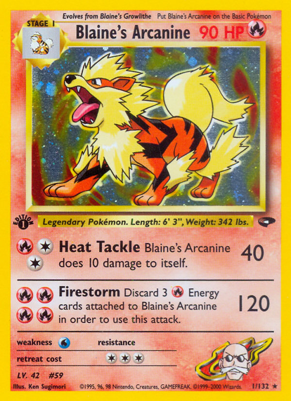 Blaine's Arcanine (1/132) [Gym Challenge 1st Edition] | Good Games Modbury