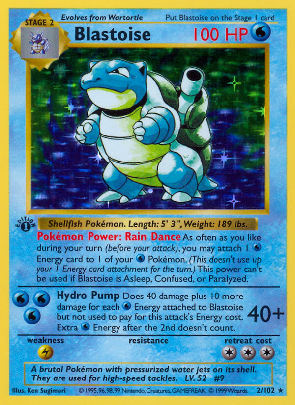 Blastoise (2/102) (Shadowless) [Base Set 1st Edition] | Good Games Modbury