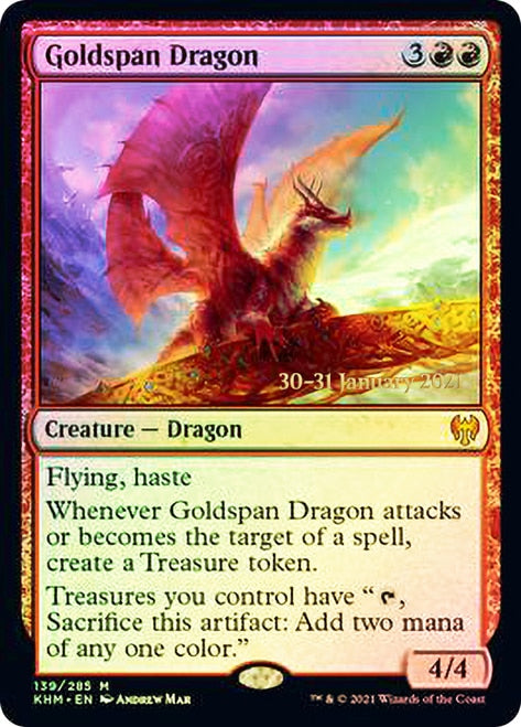 Goldspan Dragon [Kaldheim Prerelease Promos] | Good Games Modbury