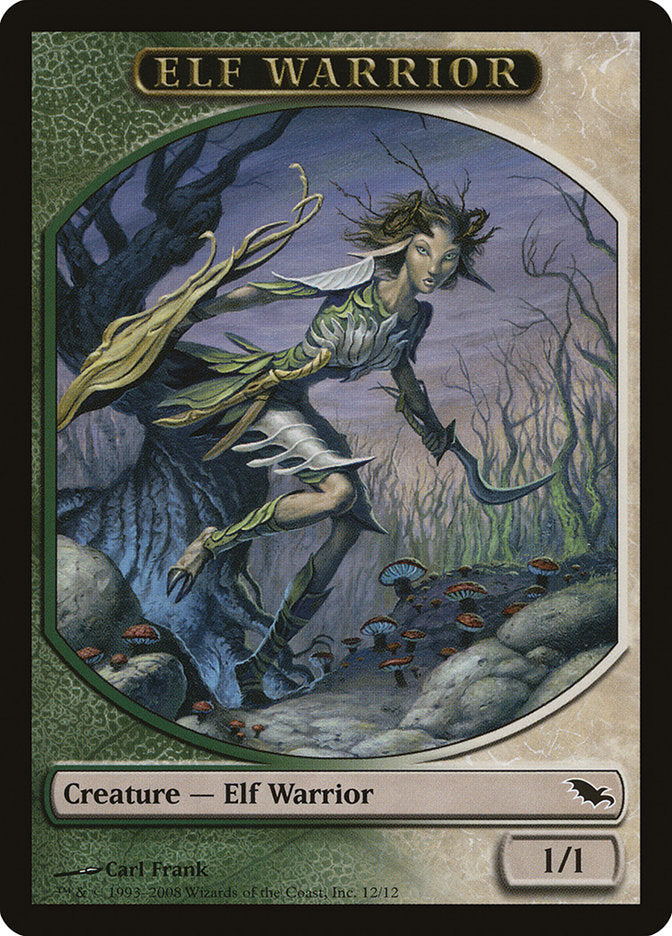 Elf Warrior Token (12/12) [Shadowmoor Tokens] | Good Games Modbury