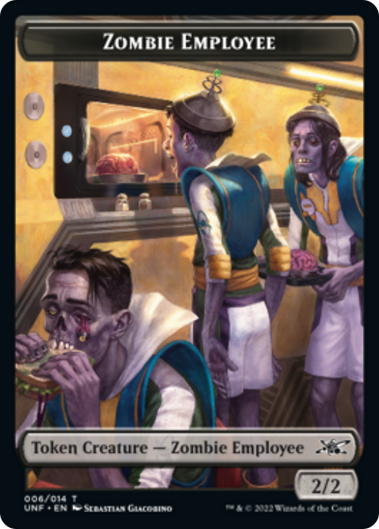 Zombie Employee // Treasure (013) Double-Sided Token [Unfinity Tokens] | Good Games Modbury