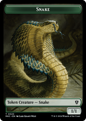 Snake // Morph Double-Sided Token [Murders at Karlov Manor Commander Tokens] | Good Games Modbury