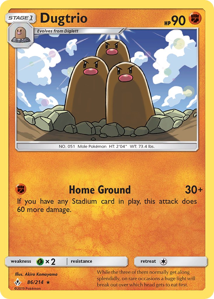 Dugtrio (86/214) [Sun & Moon: Unbroken Bonds] | Good Games Modbury