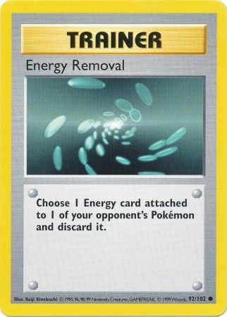 Energy Removal (92/102) [Base Set Shadowless Unlimited] | Good Games Modbury