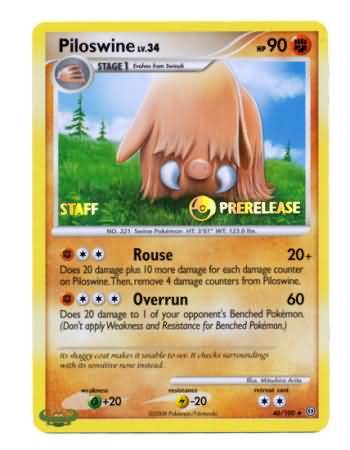 Piloswine (46/100) (Staff Prerelease Promo) [Nintendo: Black Star Promos] | Good Games Modbury