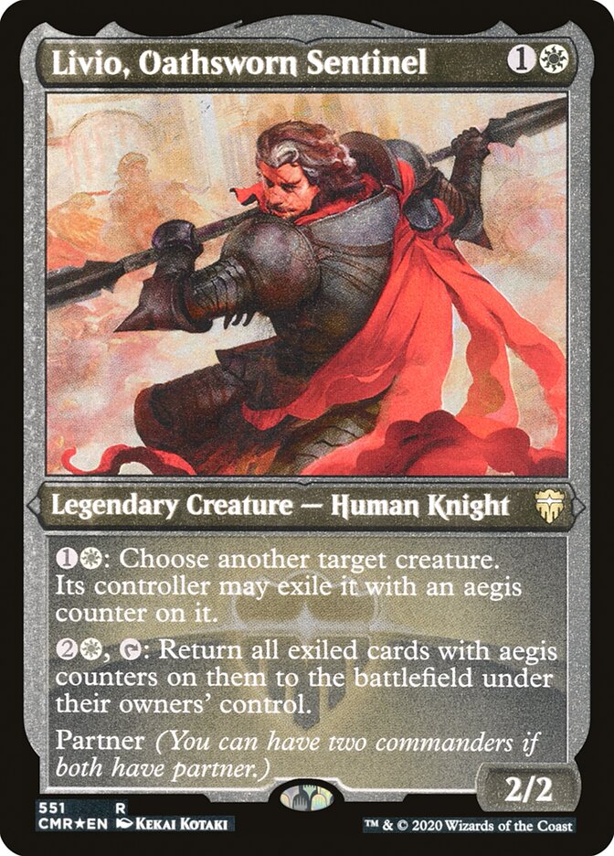 Livio, Oathsworn Sentinel (Etched) [Commander Legends] | Good Games Modbury