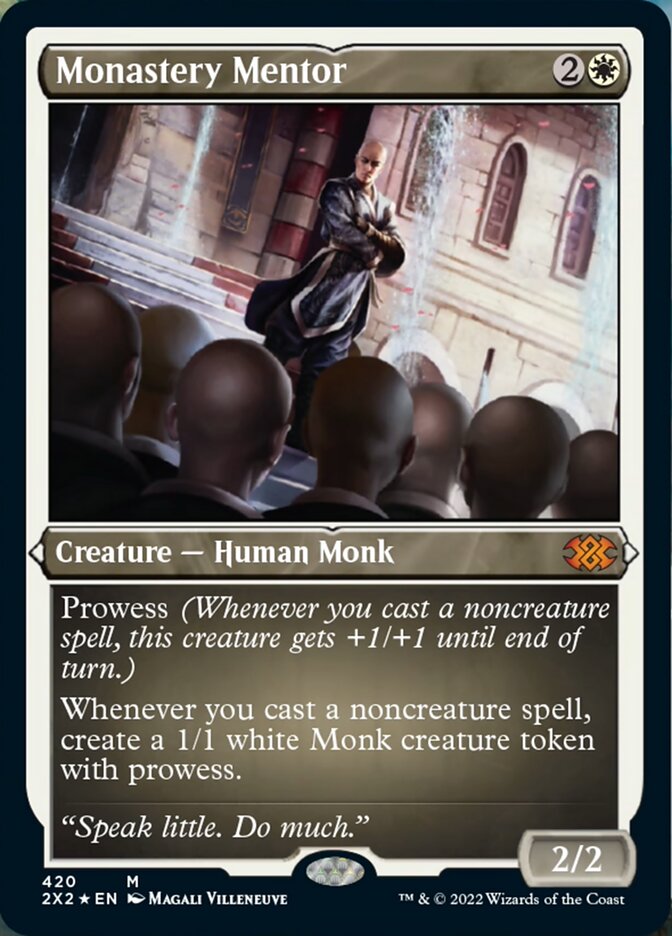 Monastery Mentor (Foil Etched) [Double Masters 2022] | Good Games Modbury