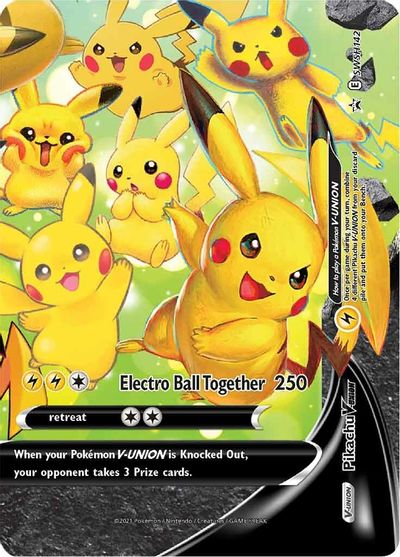 Pikachu V-UNION (SWSH142) (Celebrations) [Sword & Shield: Black Star Promos] | Good Games Modbury