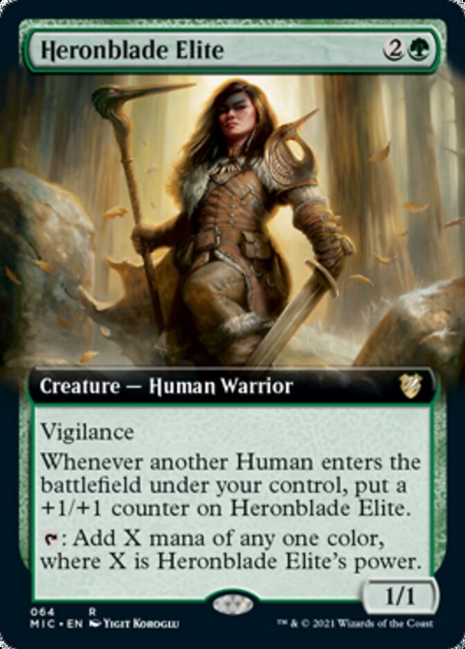 Heronblade Elite (Extended Art) [Innistrad: Midnight Hunt Commander] | Good Games Modbury