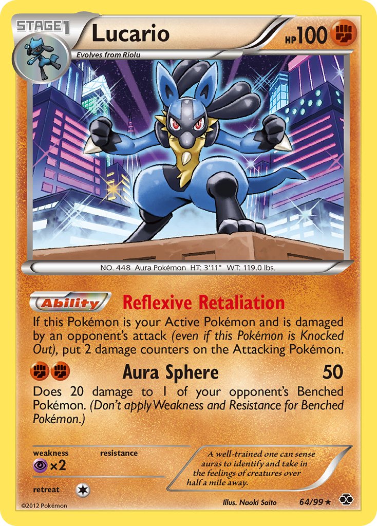 Lucario (64/99) (Cosmos Holo) (Blister Exclusive) [Black & White: Next Destinies] | Good Games Modbury