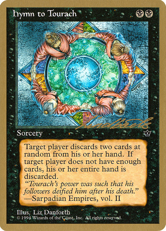 Hymn to Tourach (Circle) (Leon Lindback) [Pro Tour Collector Set] | Good Games Modbury